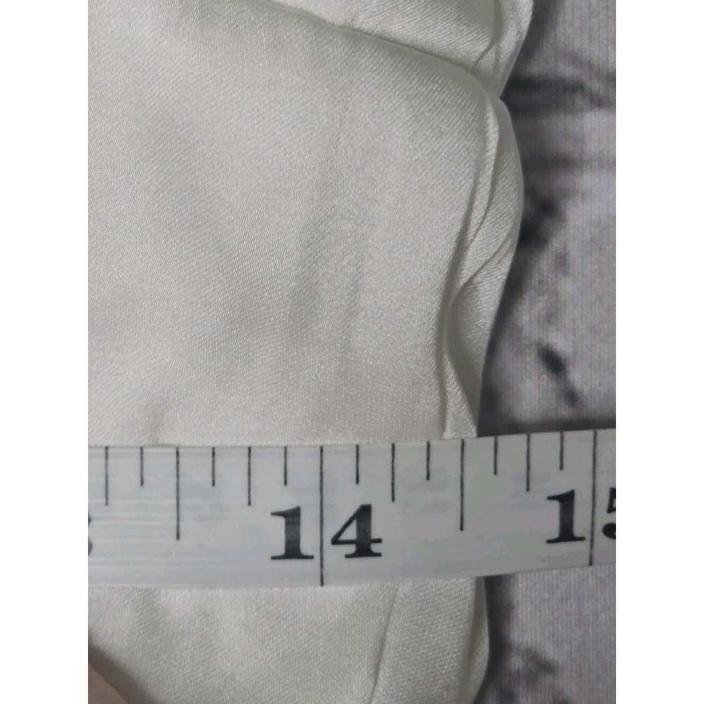 Davids Bridal Studio Soft Pearl White Ruffle Charmeuse Mini Dress New Size 6 - Picture 9 of 12